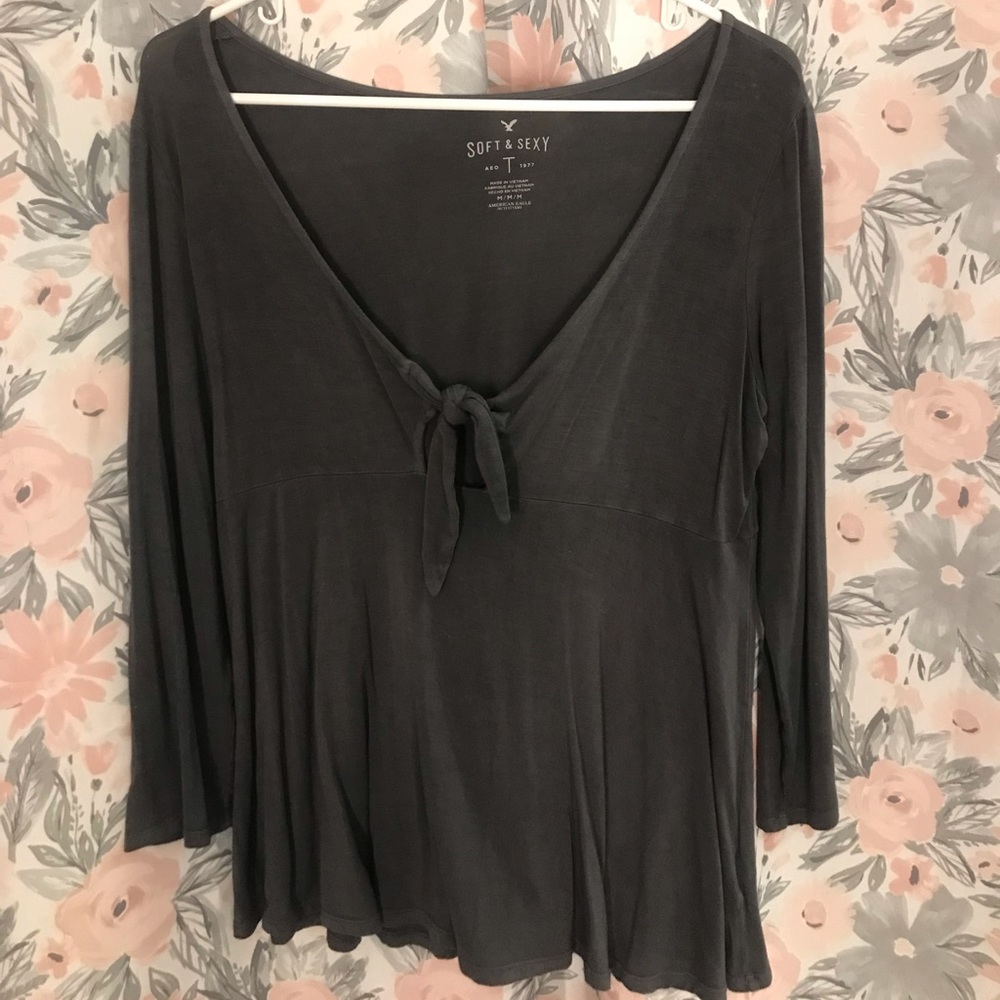 AE GRAY SOFT & SEXY KNOT TEE